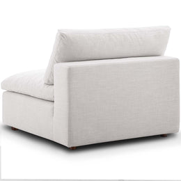 Commix Down Filled Overstuffed Armless Chair in Beige