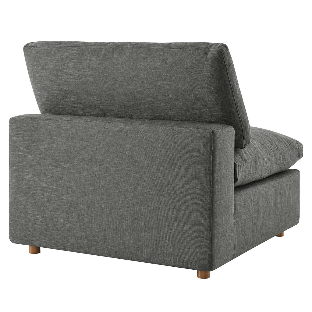 Commix Down Filled Overstuffed Armless Chair in Gray