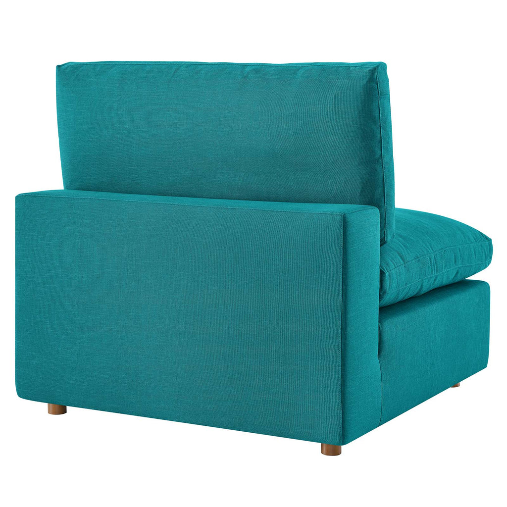 Commix Down Filled Overstuffed Armless Chair in Teal