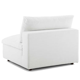 Commix Down Filled Overstuffed Armless Chair in White