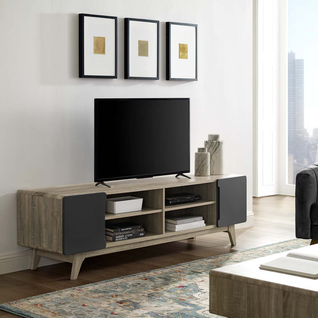 Tread 70" Media Console TV Stand in Natural Gray