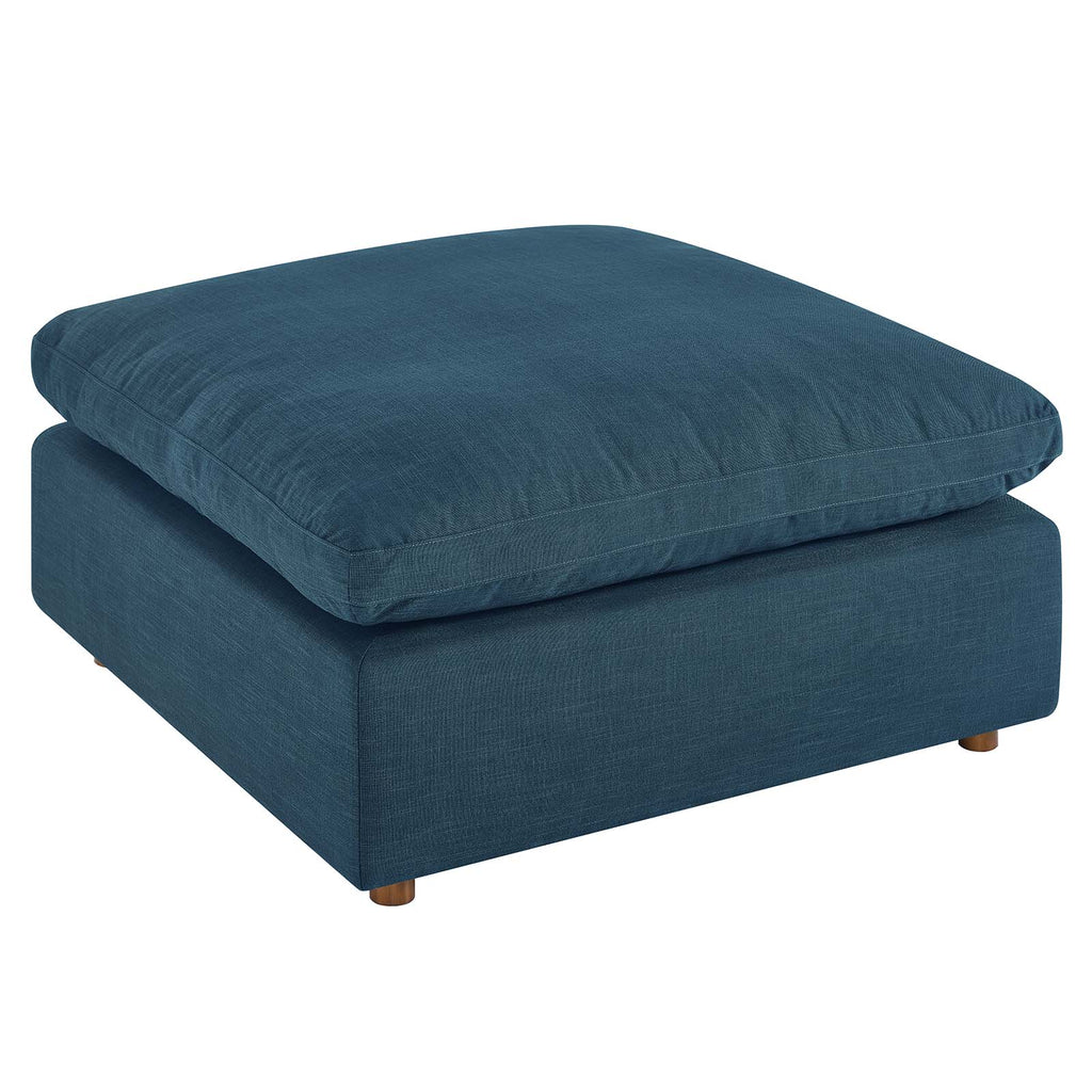 Commix Down Filled Overstuffed Ottoman in Azure