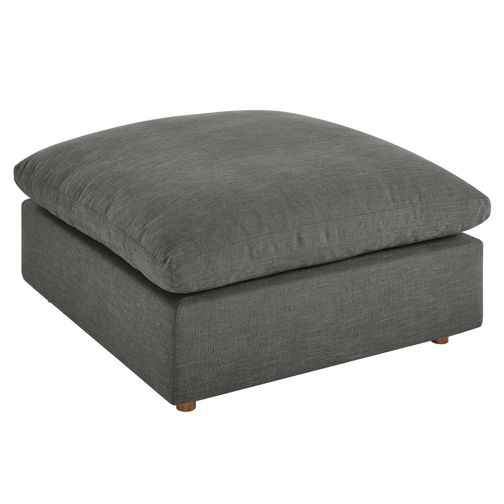 Commix Down Filled Overstuffed Ottoman in Gray