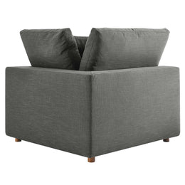 Commix Down Filled Overstuffed Corner Chair in Gray