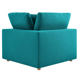 Commix Down Filled Overstuffed Corner Chair in Teal