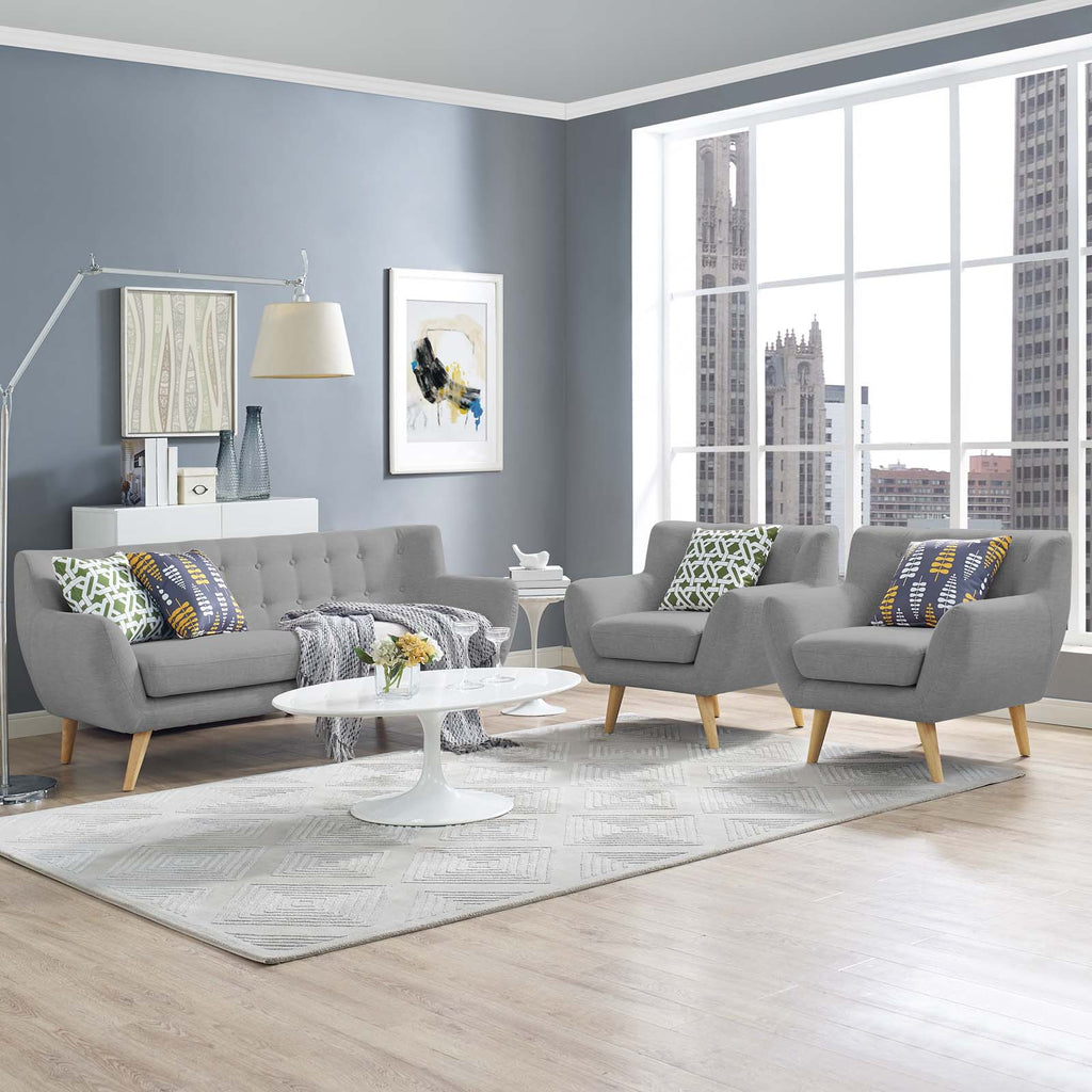 Remark 3 Piece Living Room Set in Light Gray-1