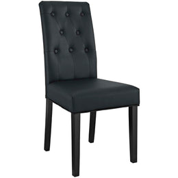 Confer Dining Side Chair Vinyl Set of 2 in Black