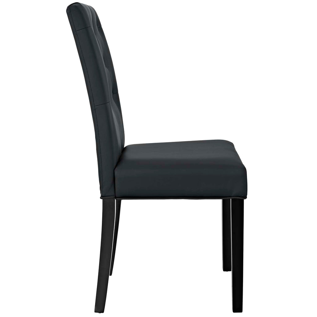 Confer Dining Side Chair Vinyl Set of 2 in Black