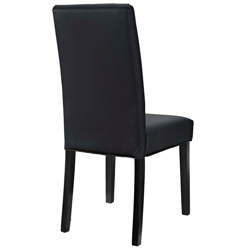 Confer Dining Side Chair Vinyl Set of 2 in Black