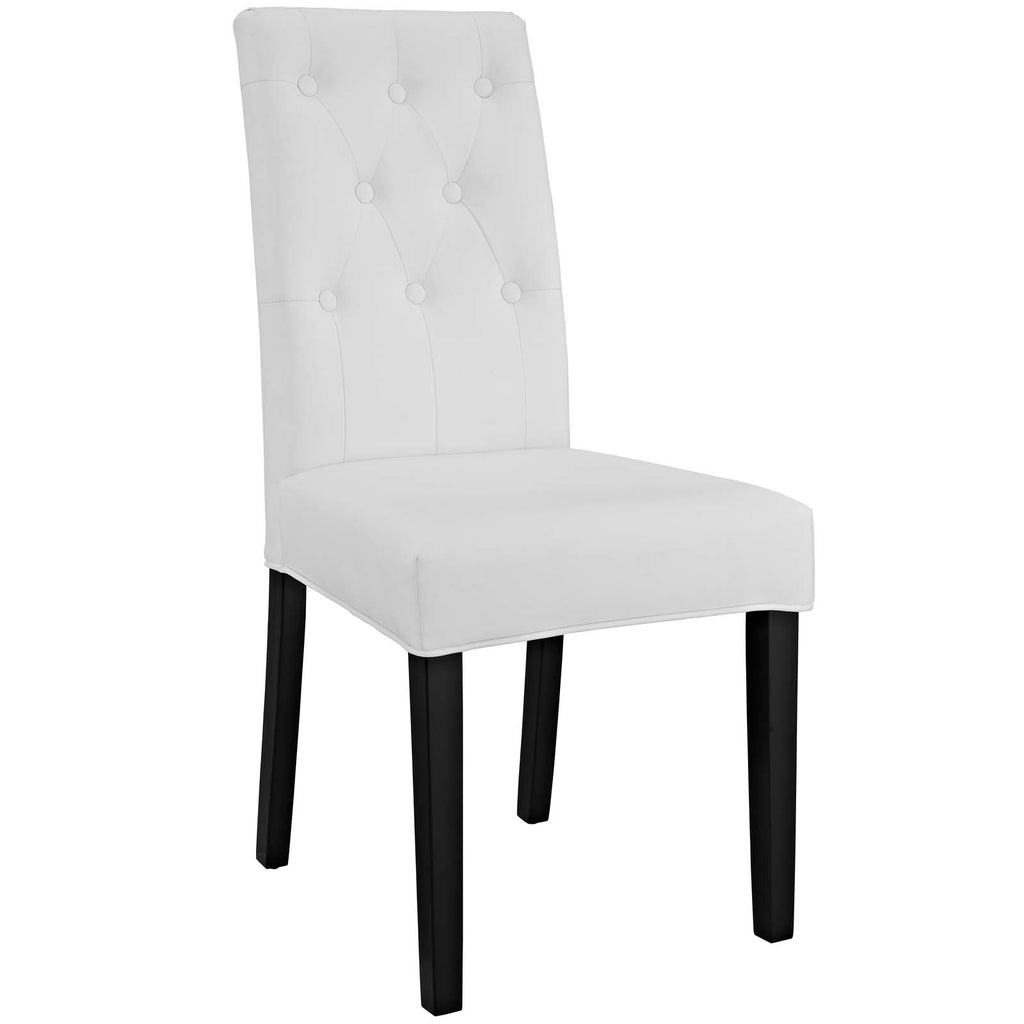 Confer Dining Side Chair Vinyl Set of 2 in White