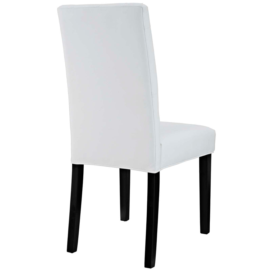 Confer Dining Side Chair Vinyl Set of 2 in White