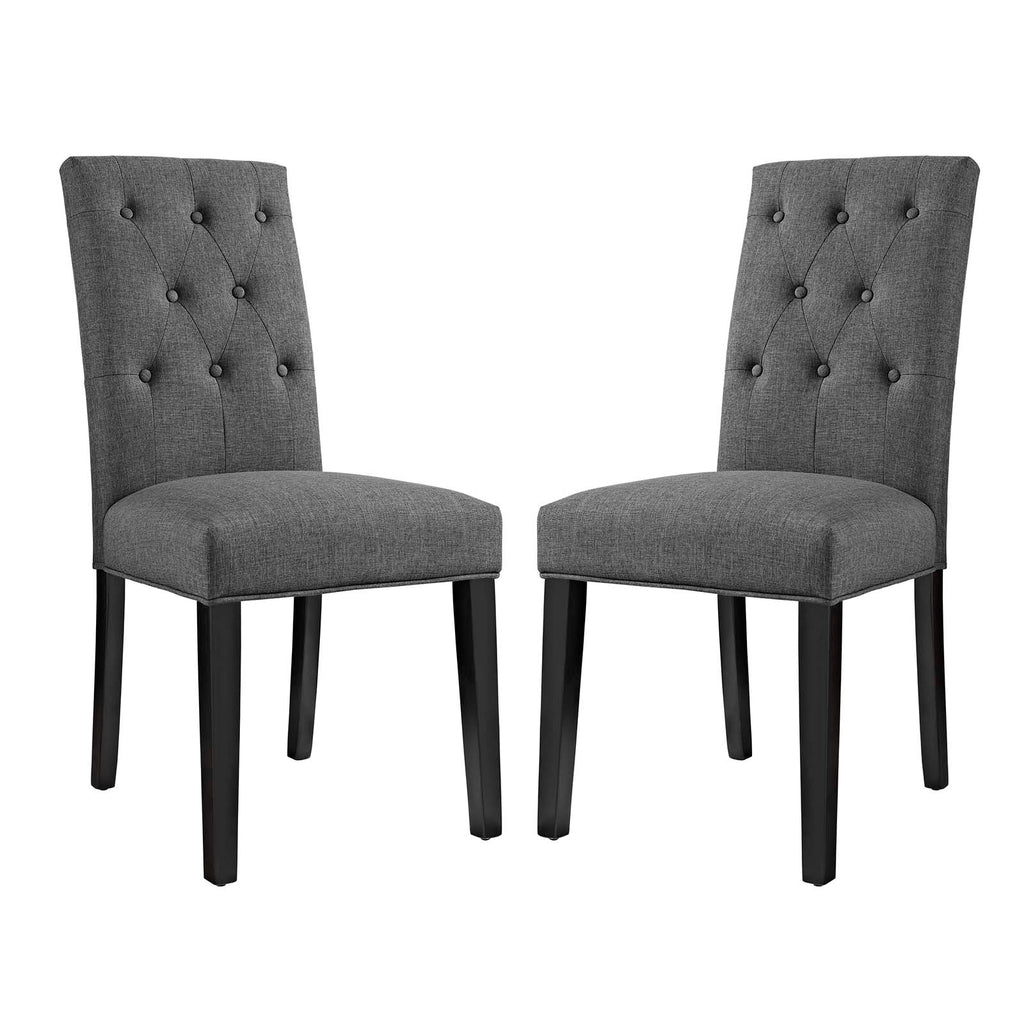 Confer Dining Side Chair Fabric Set of 2 in Gray