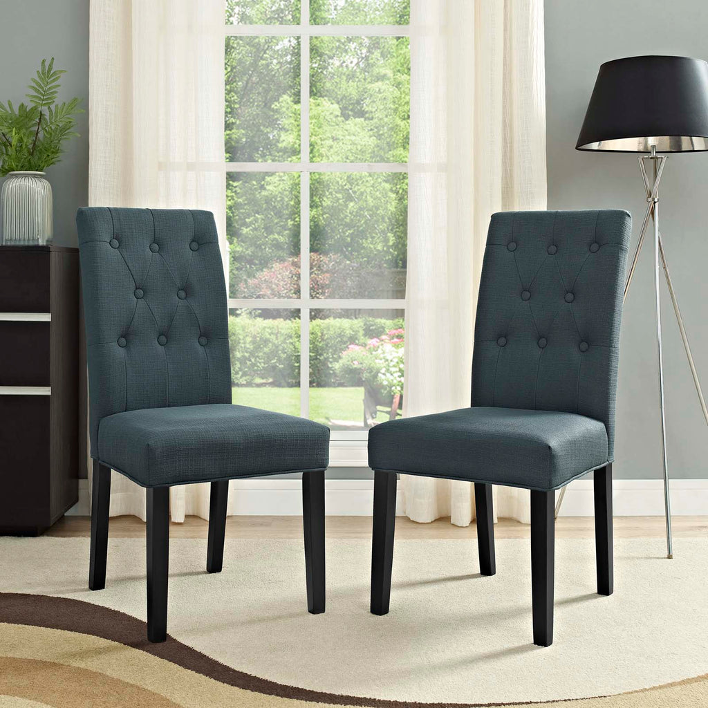 Confer Dining Side Chair Fabric Set of 2 in Gray