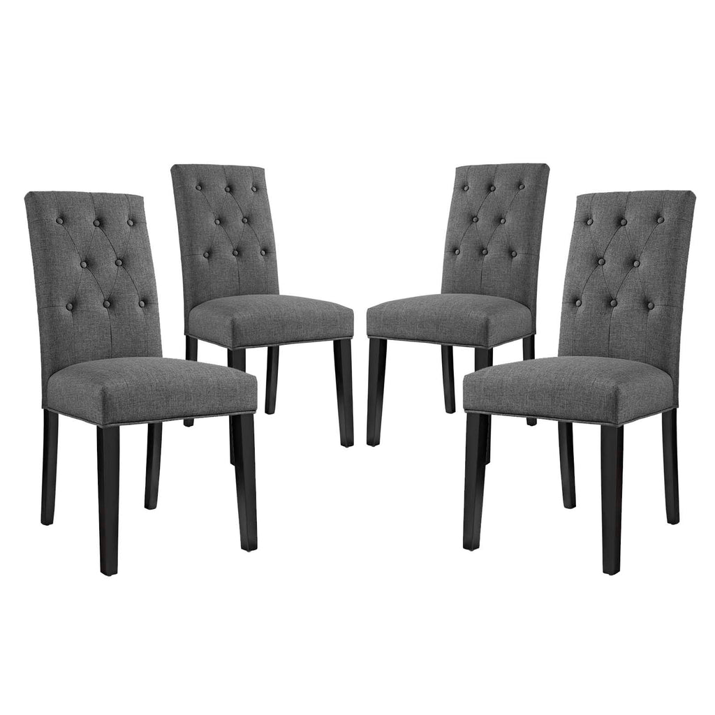 Confer Dining Side Chair Fabric Set of 4 in Gray