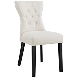 Silhouette Dining Side Chairs Upholstered Fabric Set of 2 in Beige