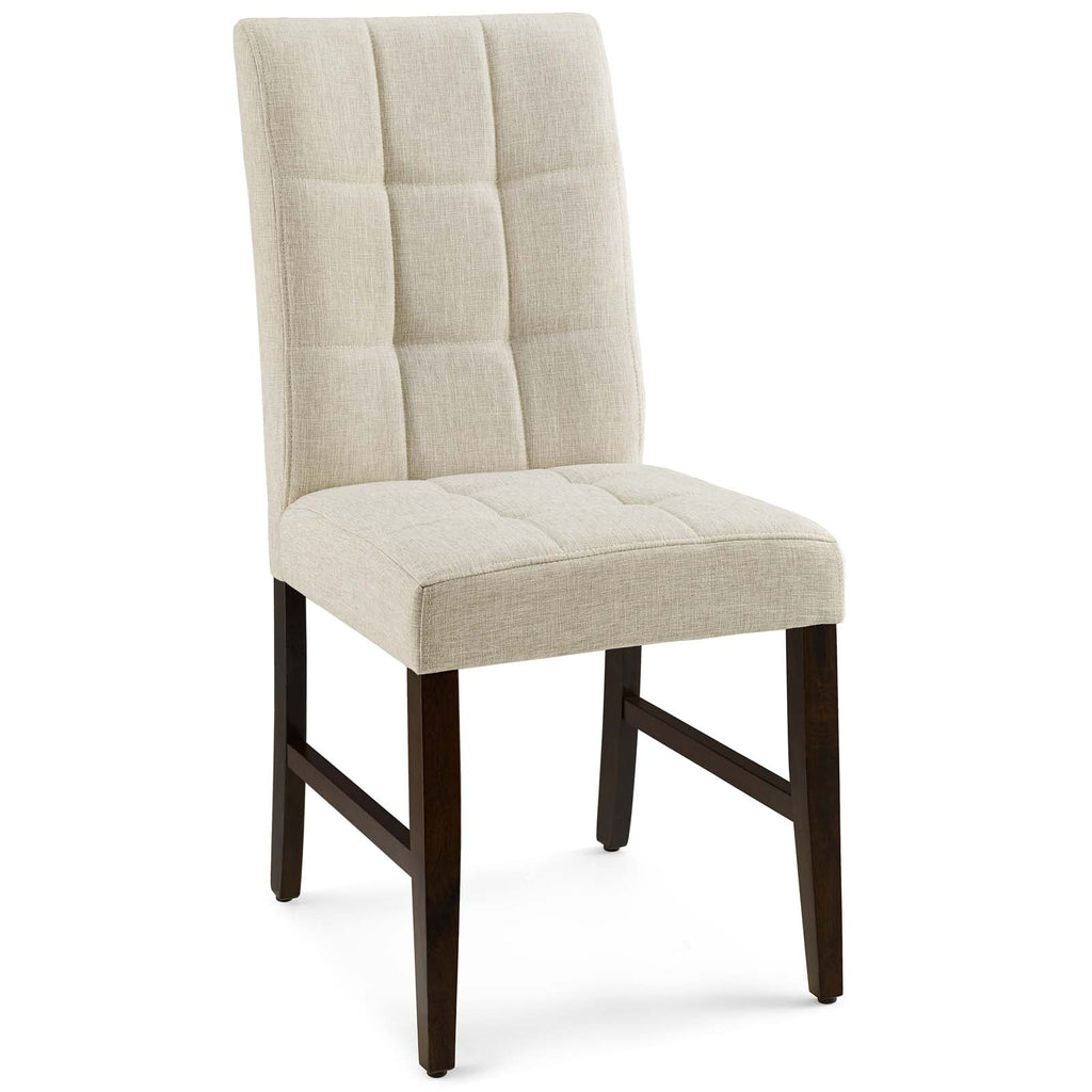 Promulgate Biscuit Tufted Upholstered Fabric Dining Chair Set of 2 in Beige