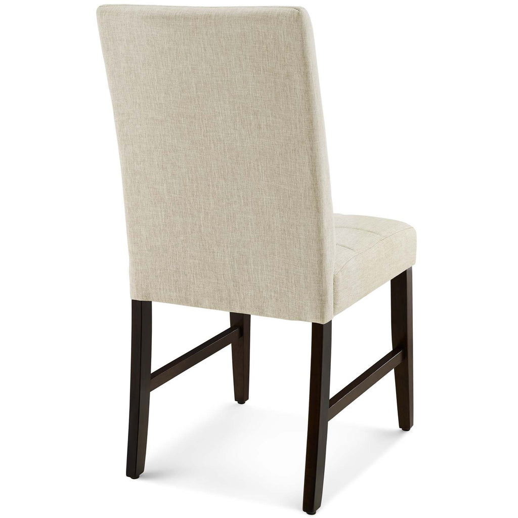 Promulgate Biscuit Tufted Upholstered Fabric Dining Chair Set of 2 in Beige