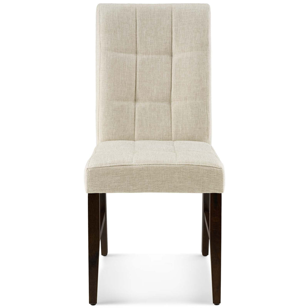 Promulgate Biscuit Tufted Upholstered Fabric Dining Chair Set of 2 in Beige