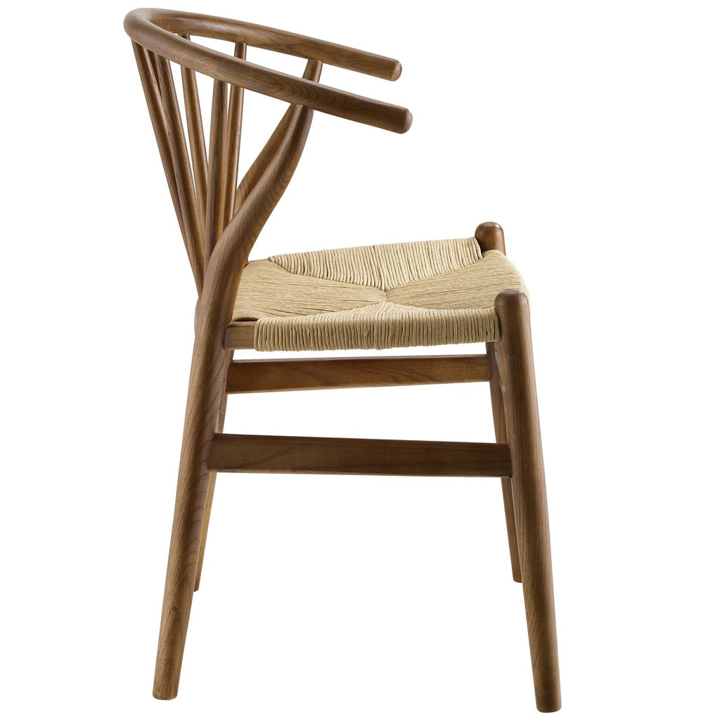 Flourish Spindle Wood Dining Side Chair in Walnut