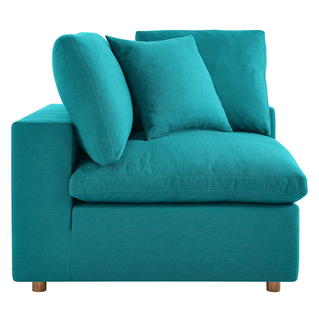Commix Down Filled Overstuffed 5 Piece Sectional Sofa Set in Teal-2