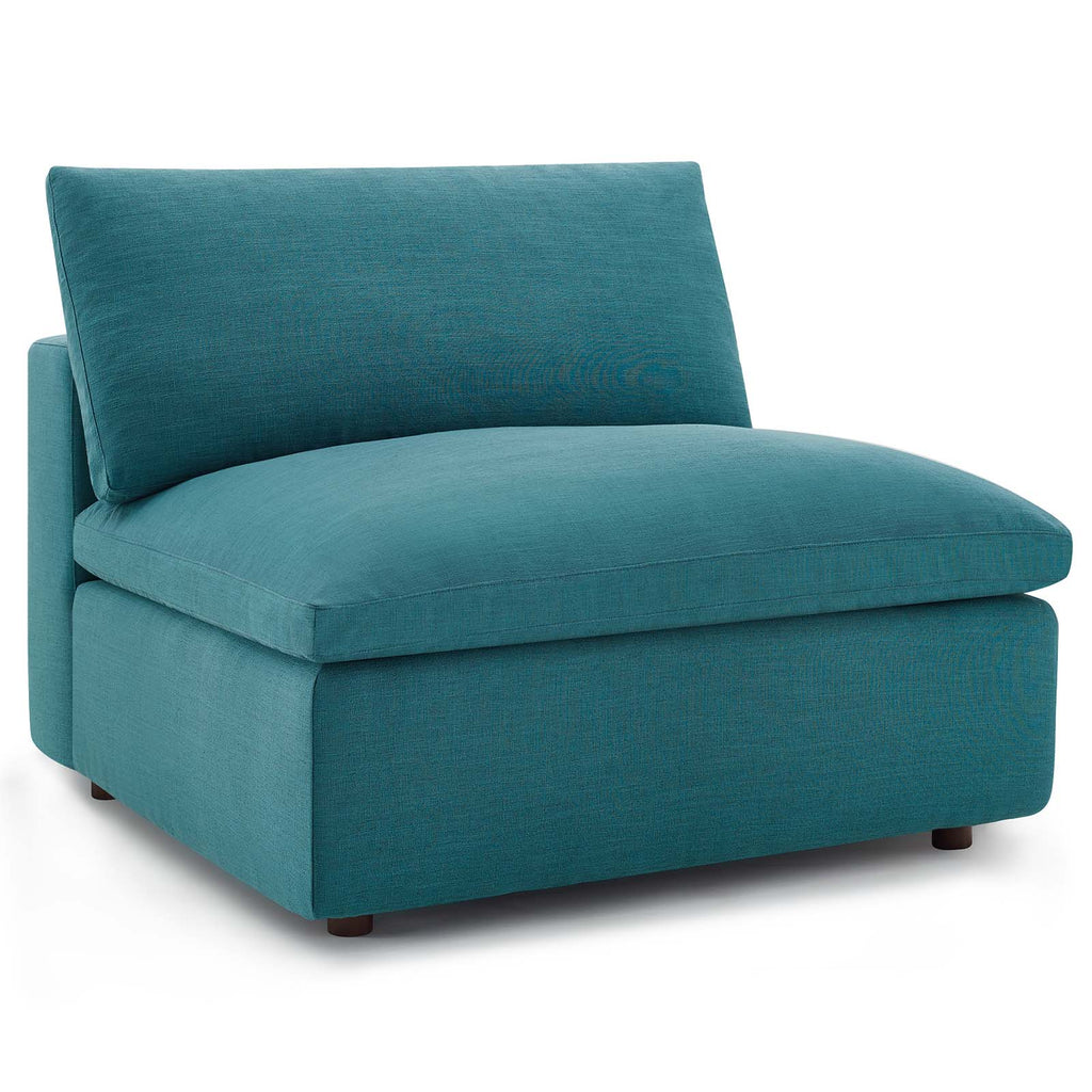 Commix Down Filled Overstuffed 6 Piece Sectional Sofa Set in Teal-2