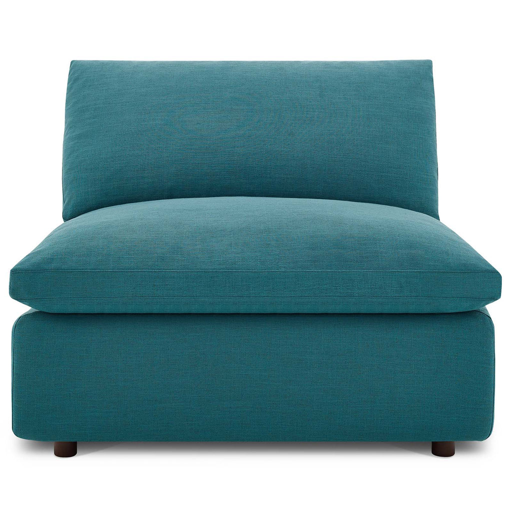 Commix Down Filled Overstuffed 6 Piece Sectional Sofa Set in Teal-2