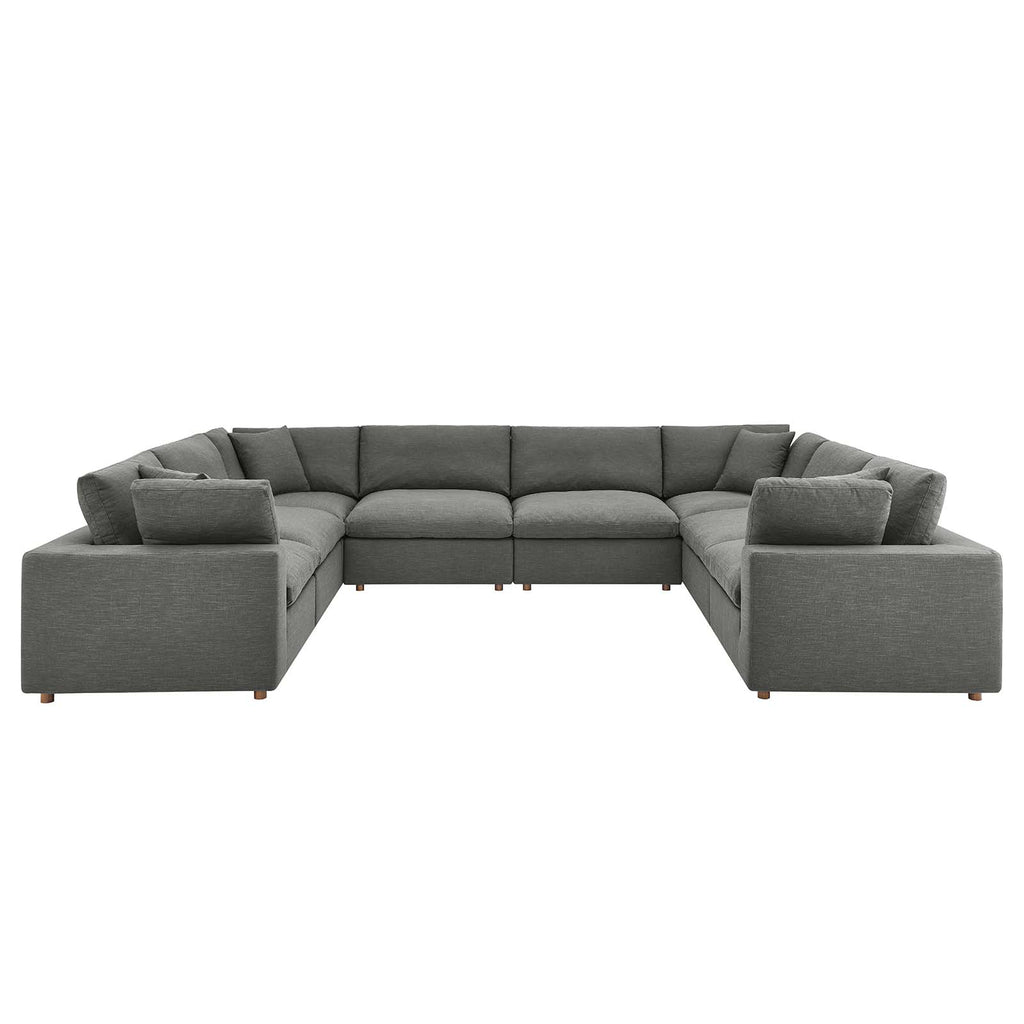 Commix Down Filled Overstuffed 8 Piece Sectional Sofa Set in Gray