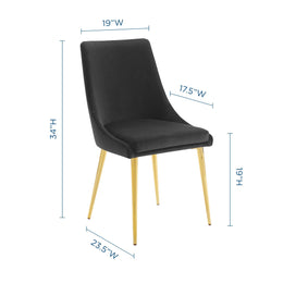 Viscount Modern Accent Performance Velvet Dining Chair in Black