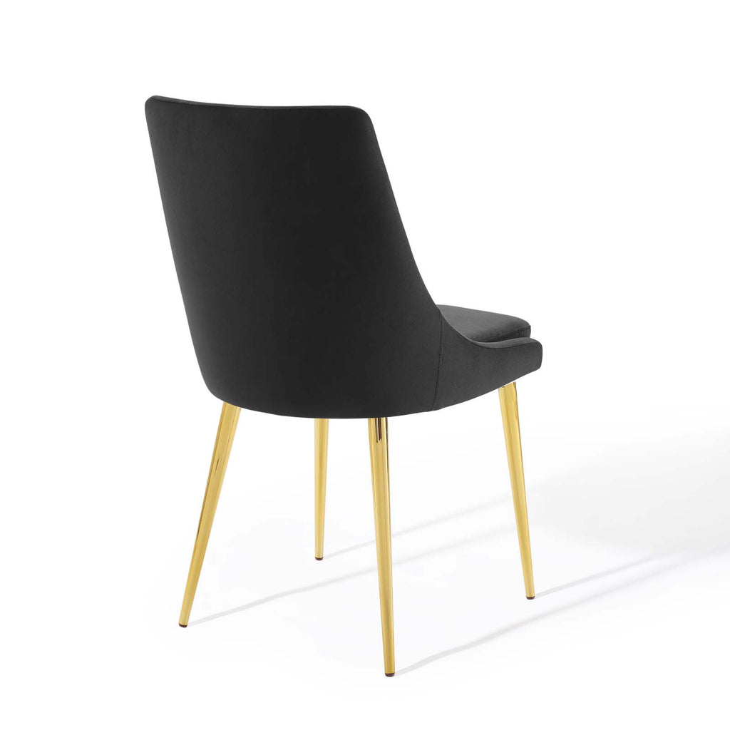 Viscount Modern Accent Performance Velvet Dining Chair in Black