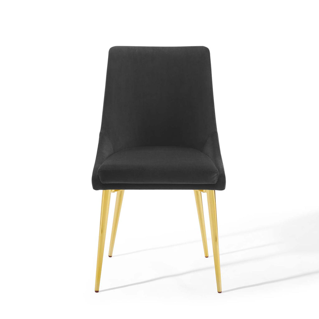 Viscount Modern Accent Performance Velvet Dining Chair in Black