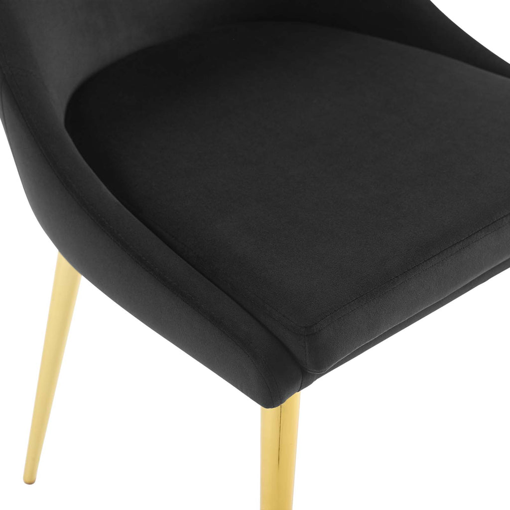 Viscount Modern Accent Performance Velvet Dining Chair in Black