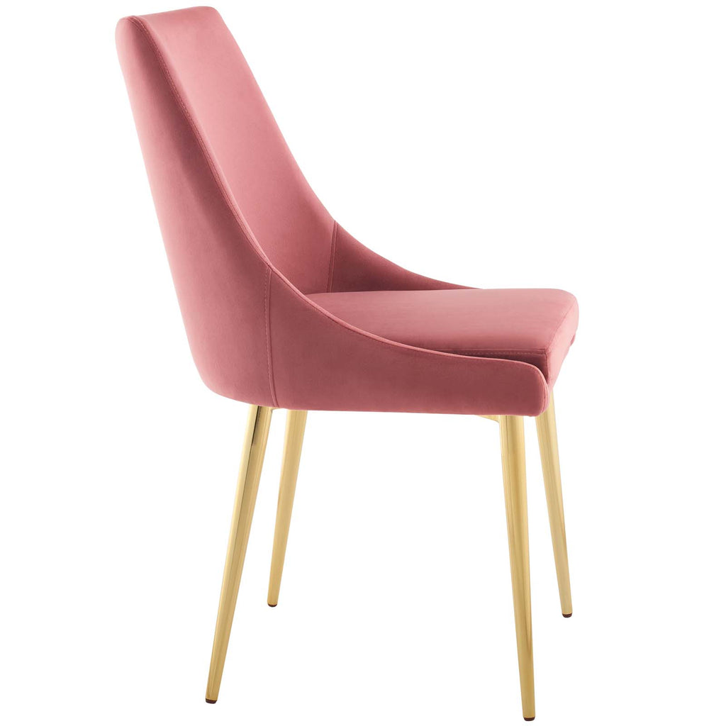 Viscount Modern Accent Performance Velvet Dining Chair in Dusty Rose