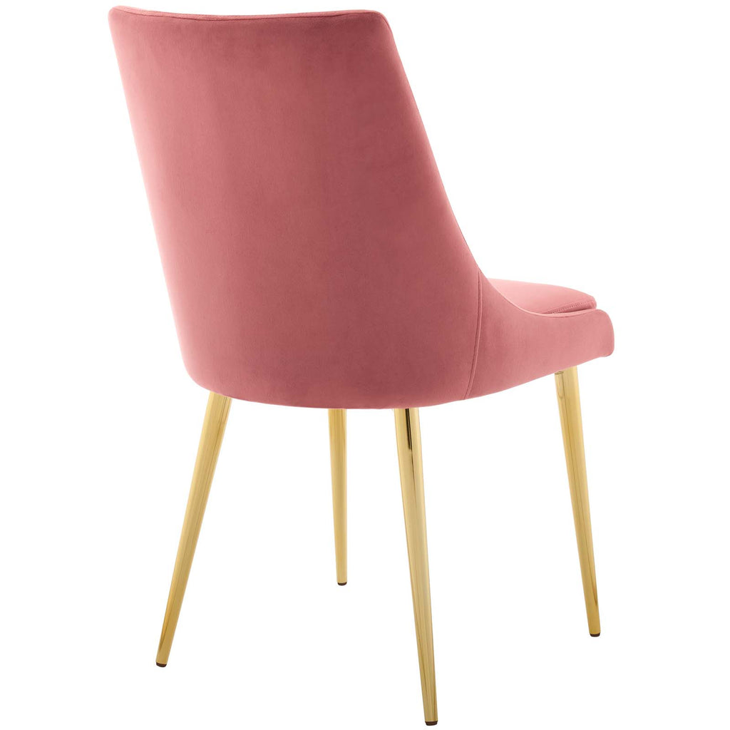 Viscount Modern Accent Performance Velvet Dining Chair in Dusty Rose