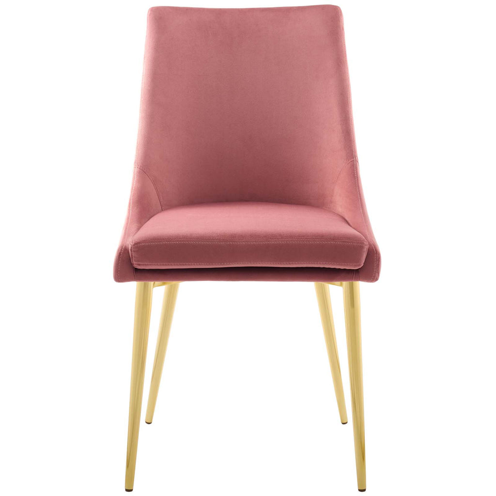 Viscount Modern Accent Performance Velvet Dining Chair in Dusty Rose