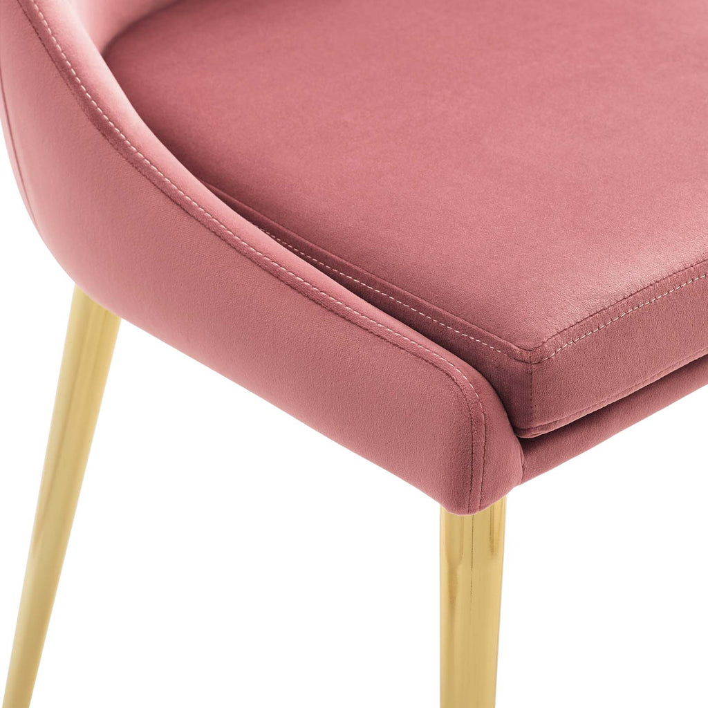 Viscount Modern Accent Performance Velvet Dining Chair in Dusty Rose