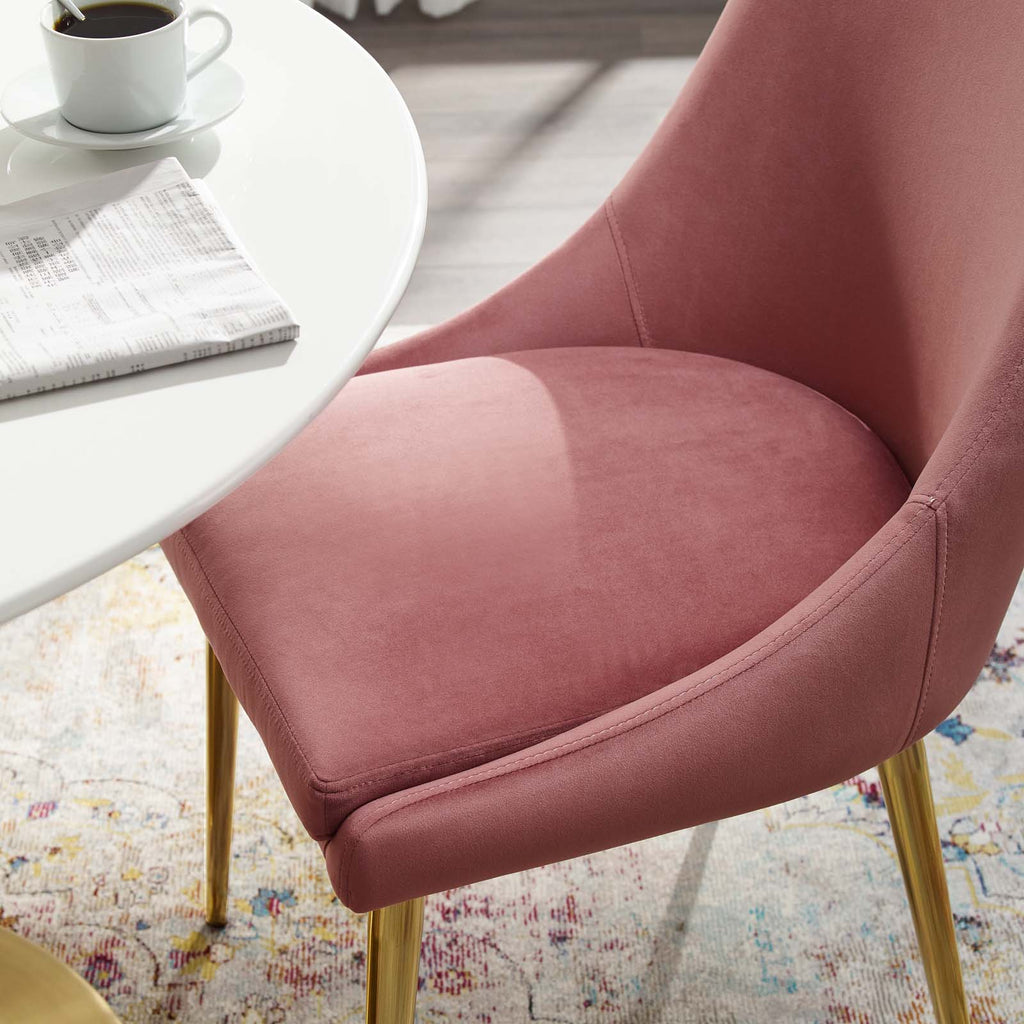 Viscount Modern Accent Performance Velvet Dining Chair in Dusty Rose