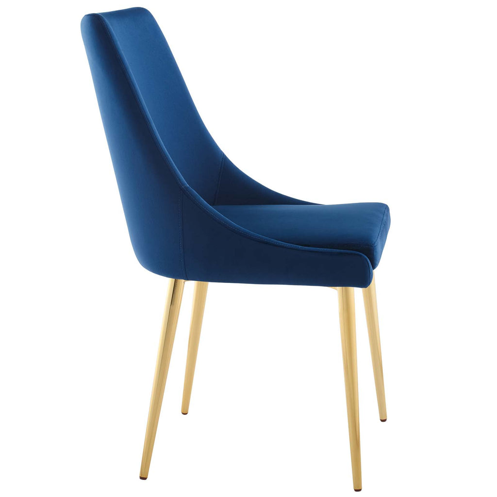 Viscount Modern Accent Performance Velvet Dining Chair in Navy