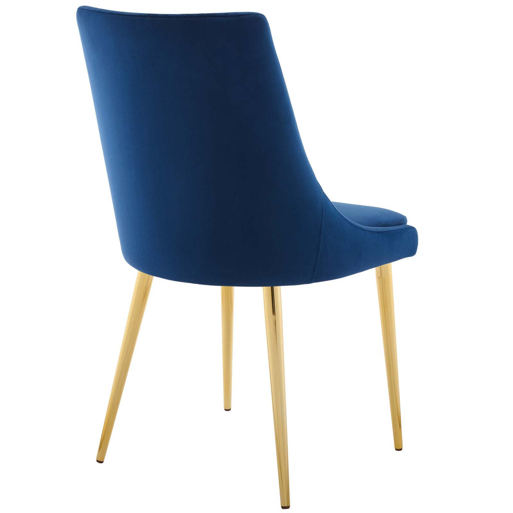 Viscount Modern Accent Performance Velvet Dining Chair in Navy