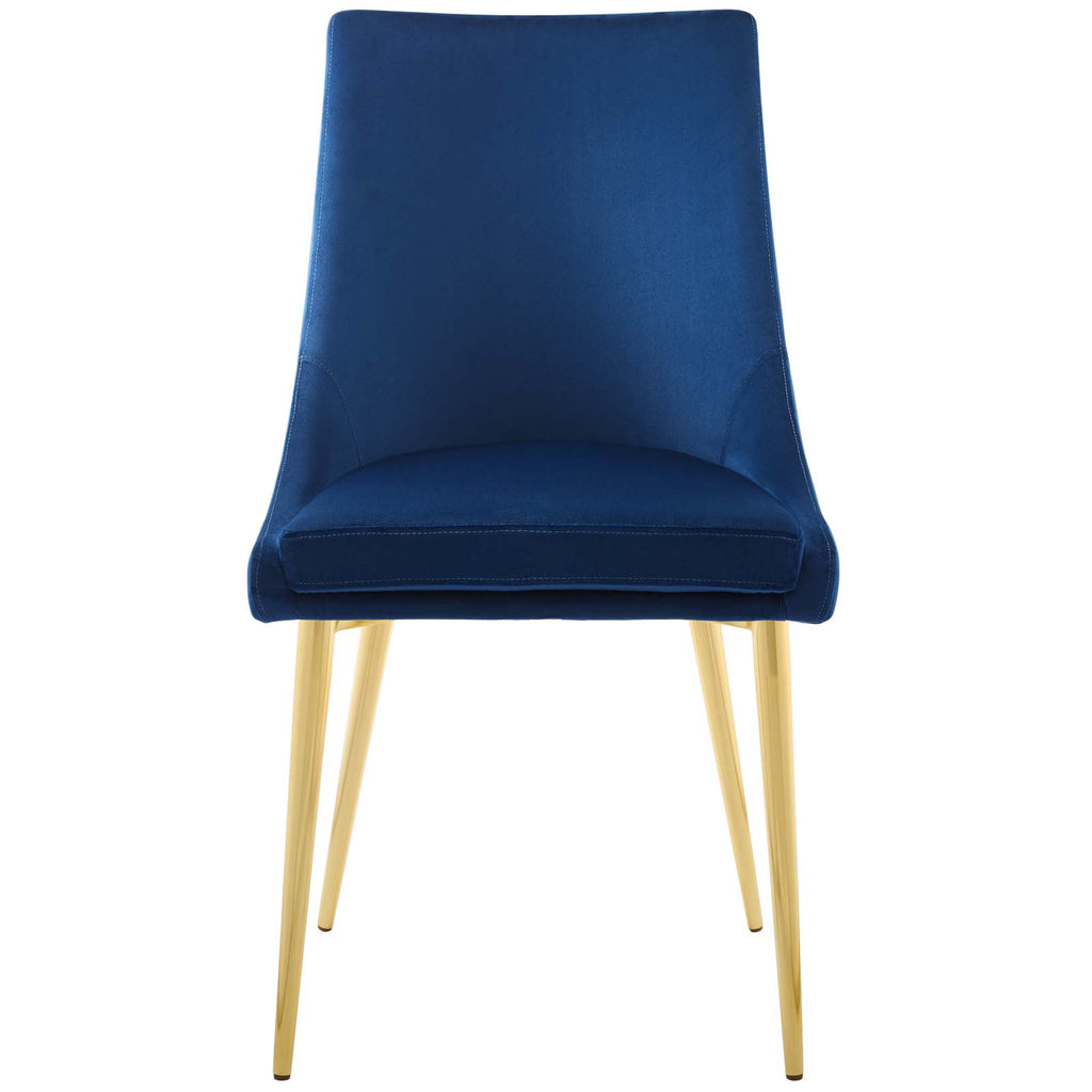 Viscount Modern Accent Performance Velvet Dining Chair in Navy