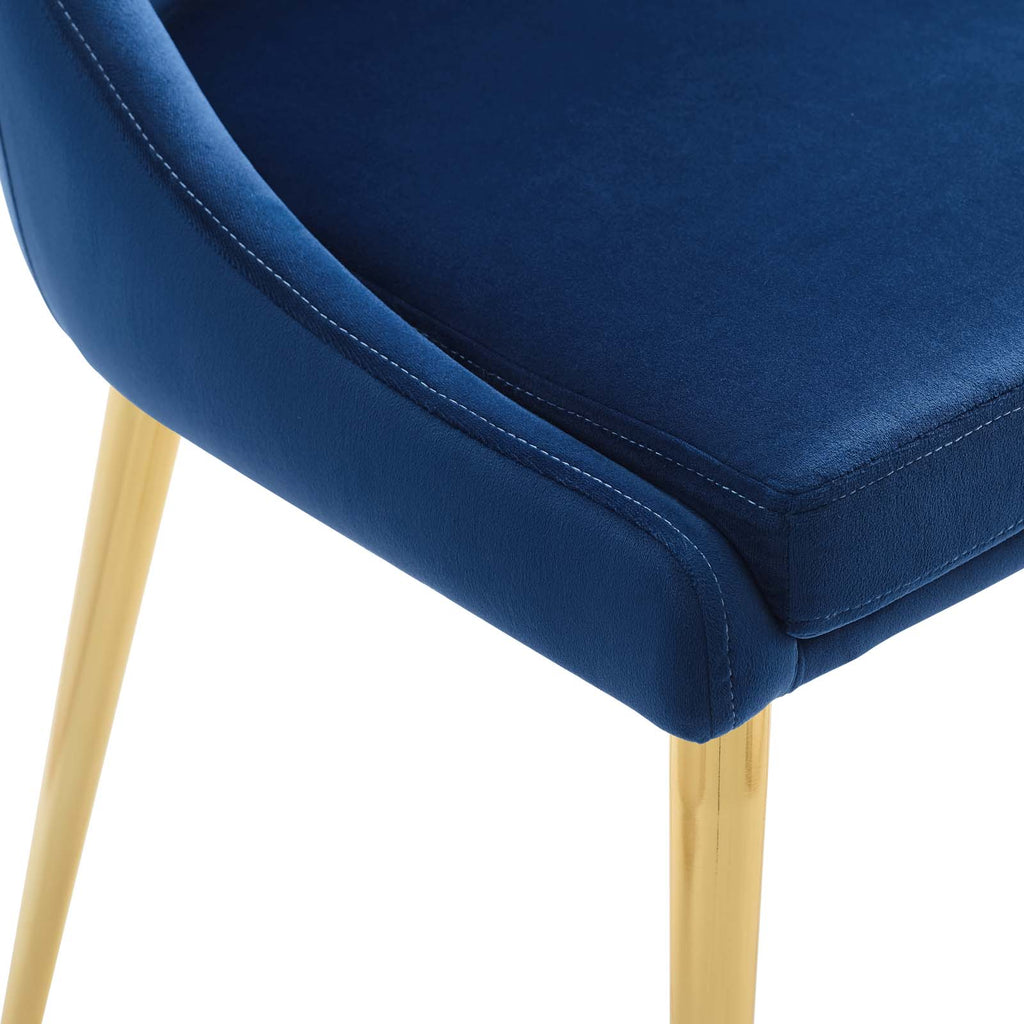 Viscount Modern Accent Performance Velvet Dining Chair in Navy