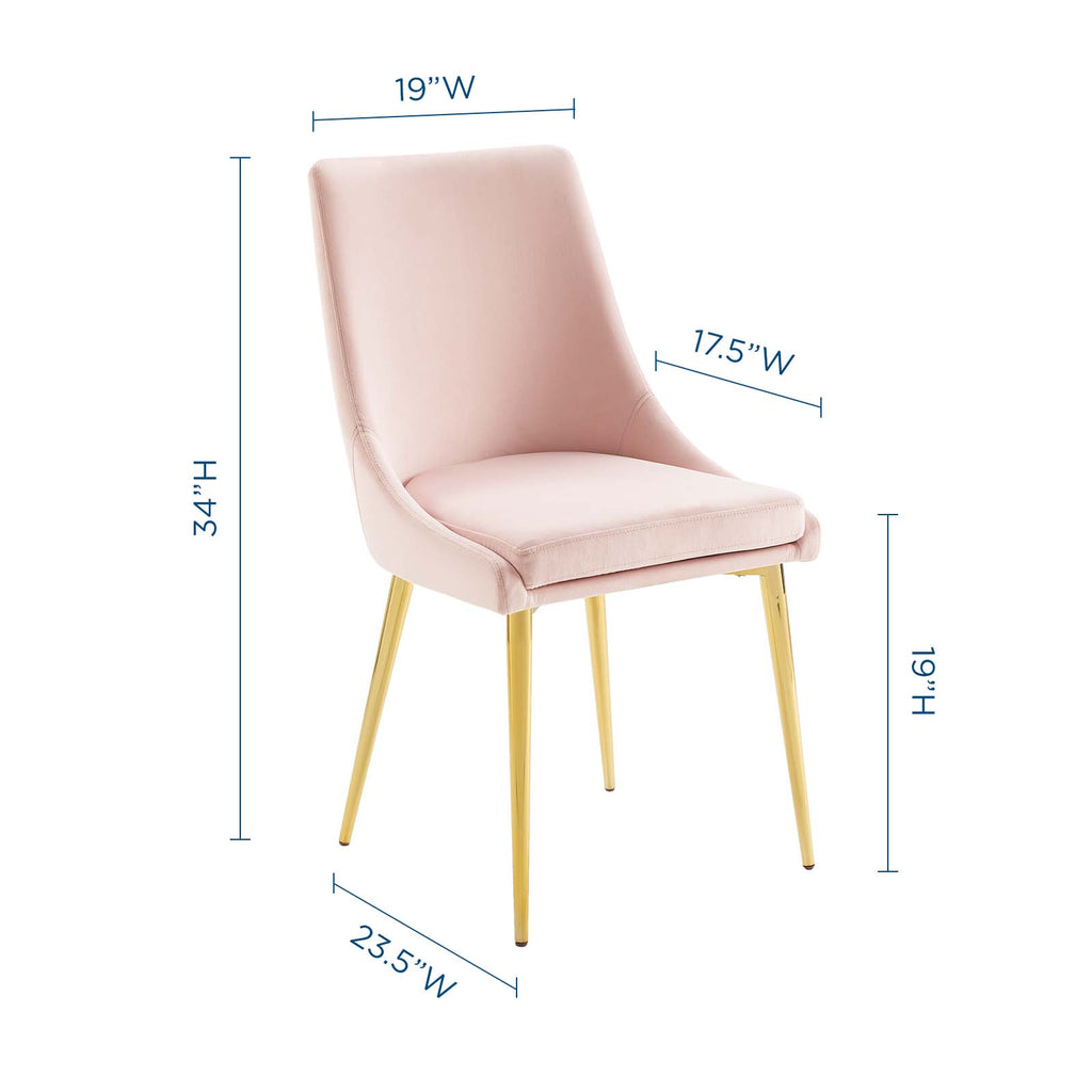 Viscount Modern Accent Performance Velvet Dining Chair in Pink