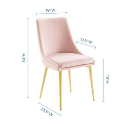 Viscount Modern Accent Performance Velvet Dining Chair in Pink