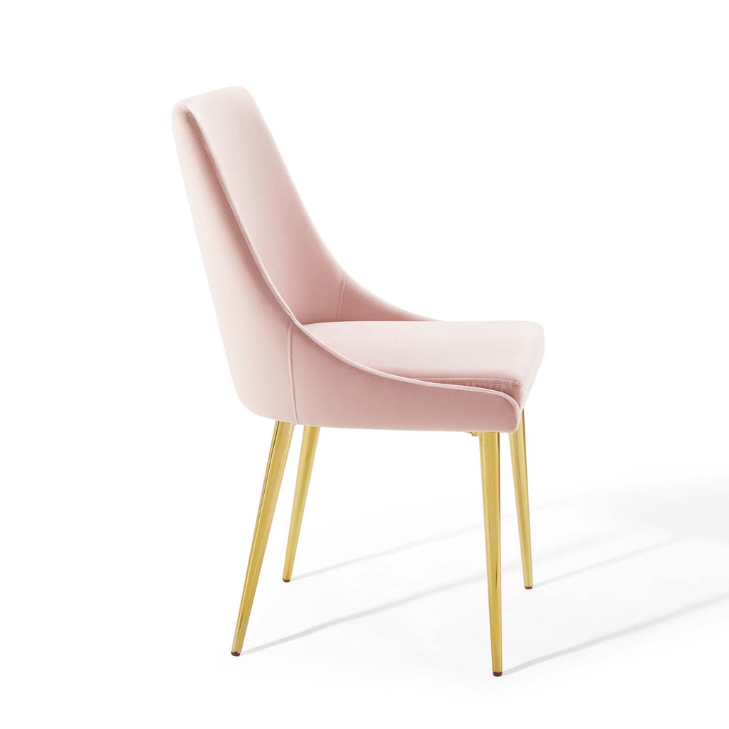 Viscount Modern Accent Performance Velvet Dining Chair in Pink