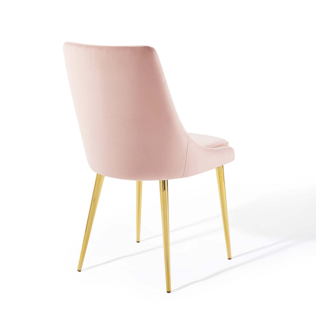 Viscount Modern Accent Performance Velvet Dining Chair in Pink