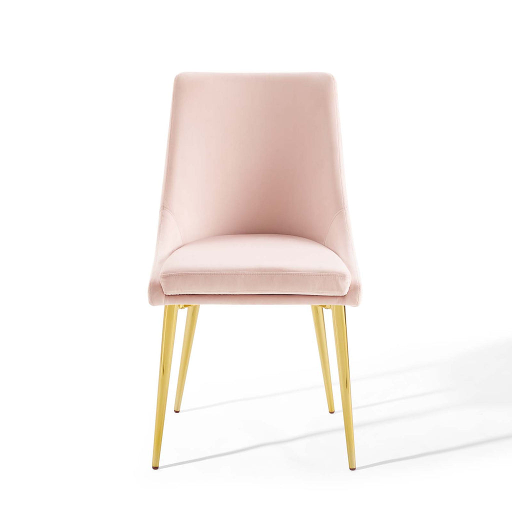 Viscount Modern Accent Performance Velvet Dining Chair in Pink