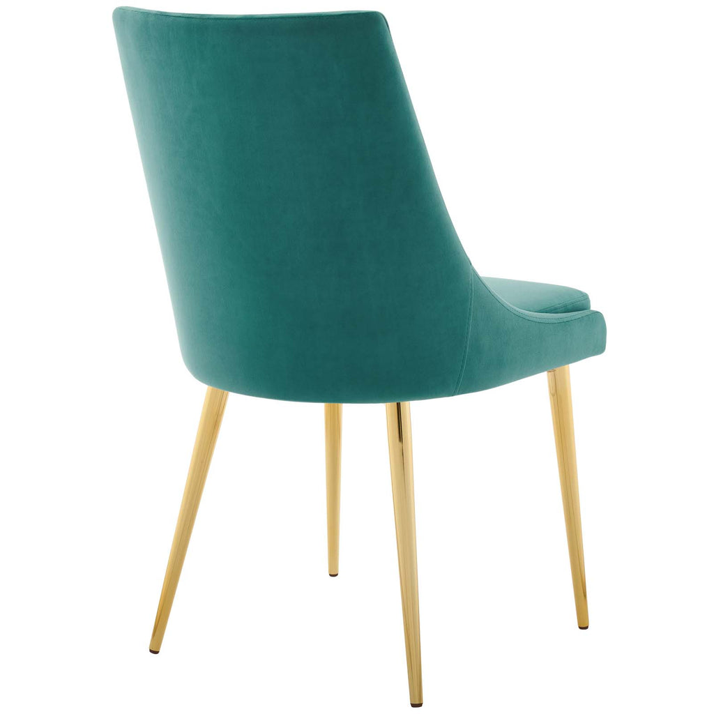 Viscount Modern Accent Performance Velvet Dining Chair in Teal