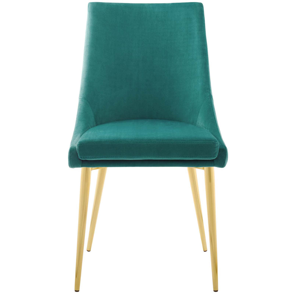 Viscount Modern Accent Performance Velvet Dining Chair in Teal