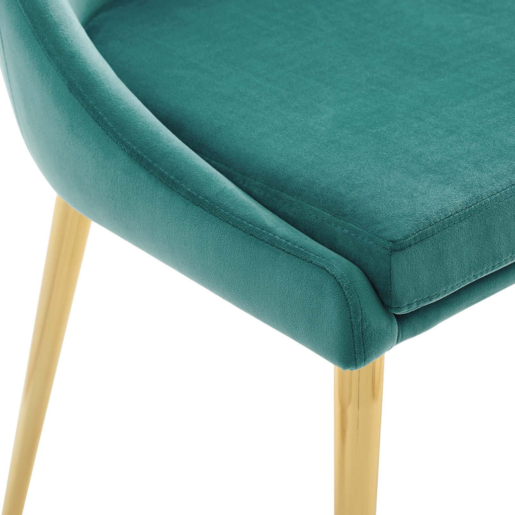 Viscount Modern Accent Performance Velvet Dining Chair in Teal