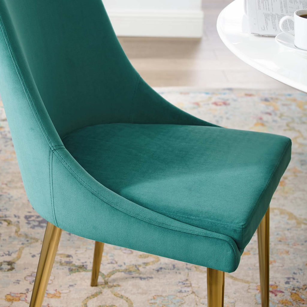 Viscount Modern Accent Performance Velvet Dining Chair in Teal