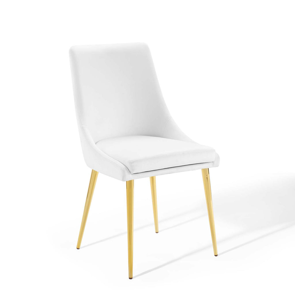 Viscount Modern Accent Performance Velvet Dining Chair in White